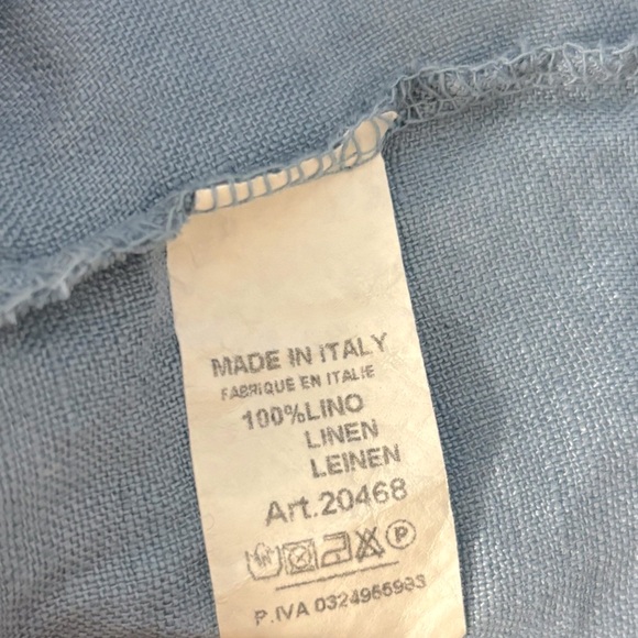 Devitalia Linen Bubble Hem Jacket in Blue - Picture 5 of 5